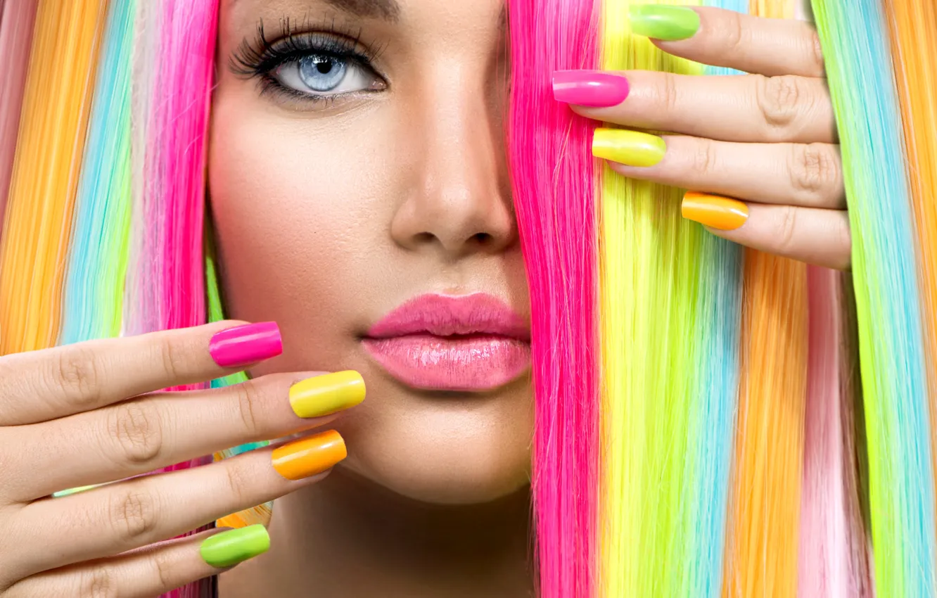 Photo wallpaper style, colors, makeup, hairstyle, manicure, makeup, Anna Subbotina