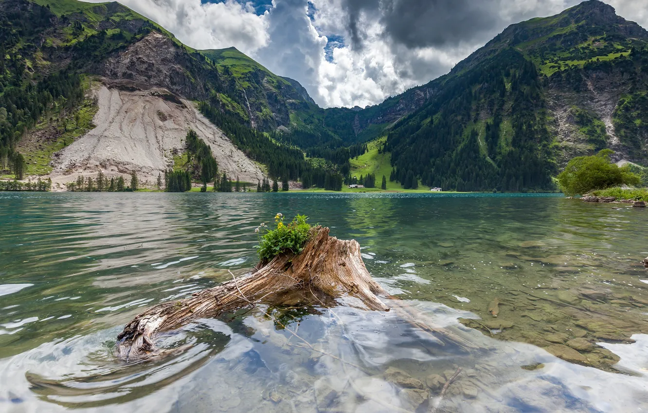 Photo wallpaper mountains, lake, Austria, The "Tannheimer Valley", Vilsalpsee
