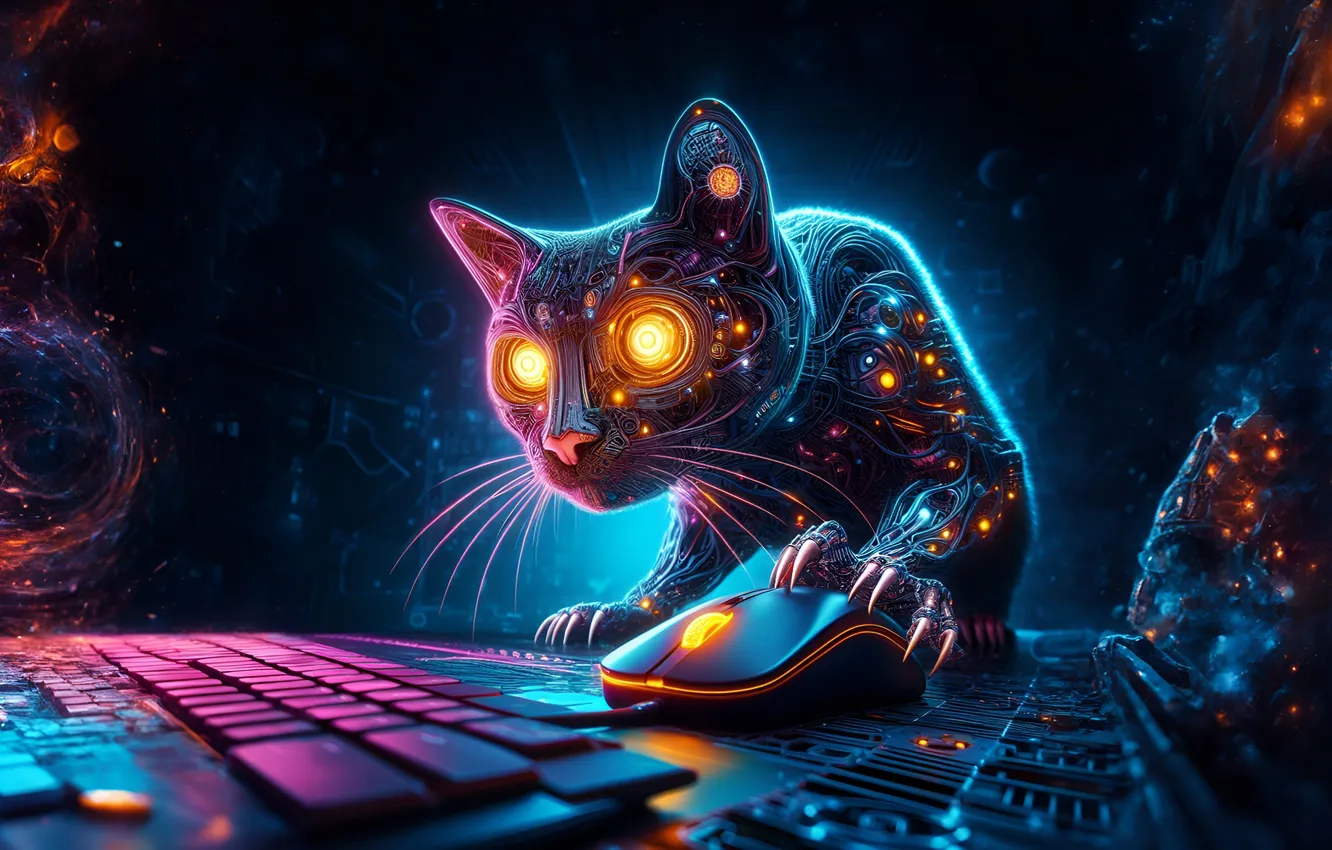 Photo wallpaper wallpaper, cat, cats, picture, Virtual