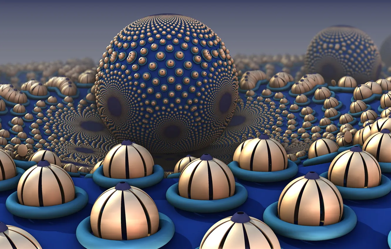 Photo wallpaper surface, background, balls, sphere