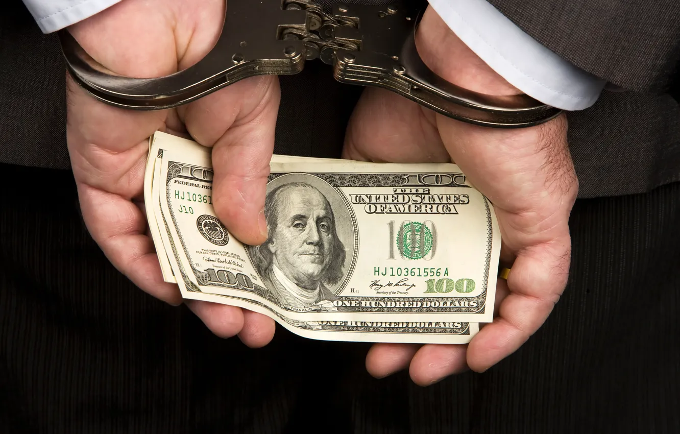 Photo wallpaper close-up, the situation, hands, costume, male, dollars, handcuffs, the bucks