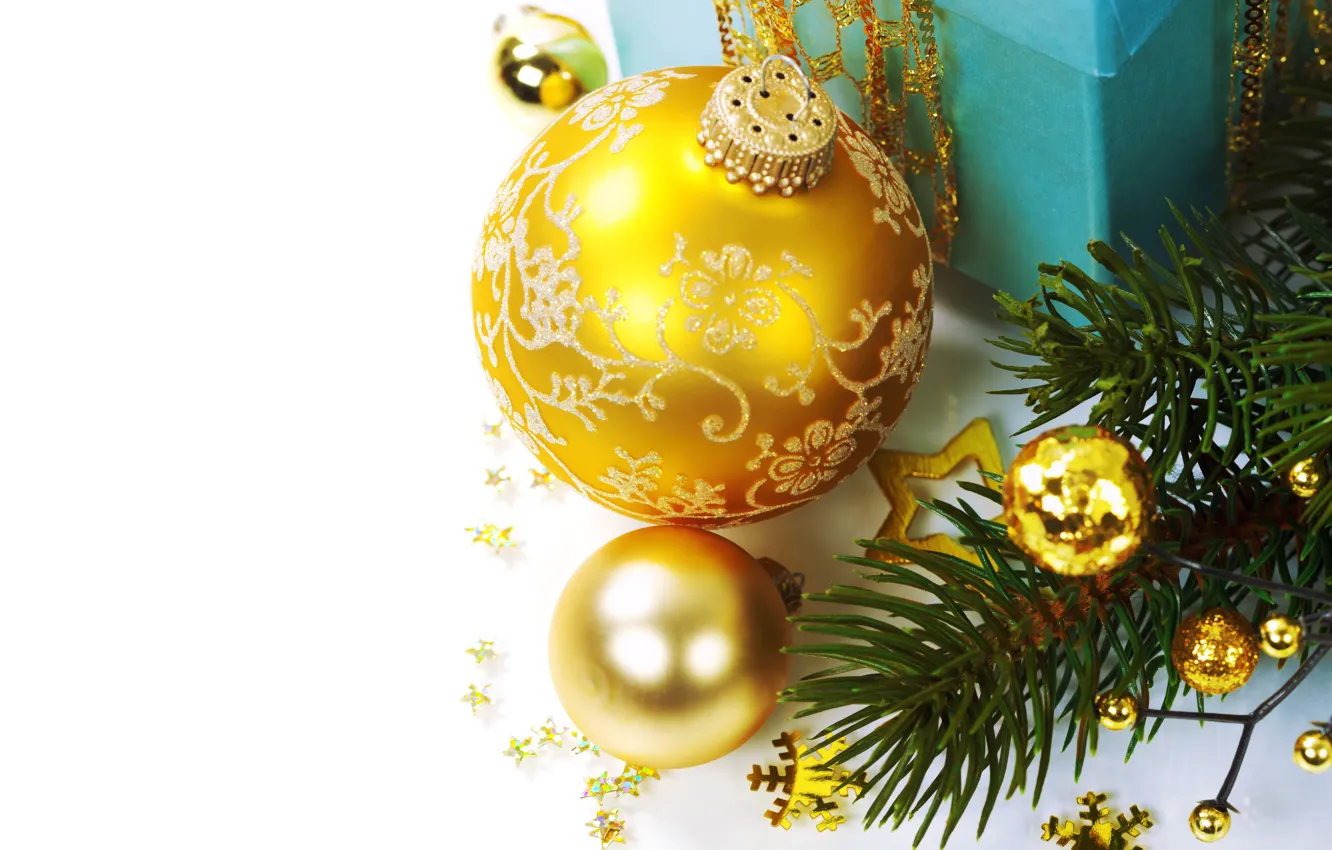 Photo wallpaper balls, decoration, holiday, new year, Christmas, Christmas, New Year