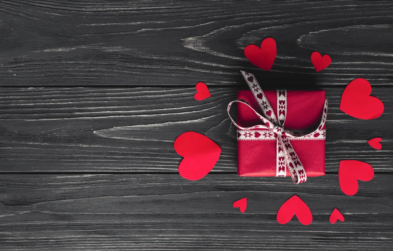 Photo wallpaper Hearts, Holiday, Gift, Day Svatovo Valentine, Valentine's day