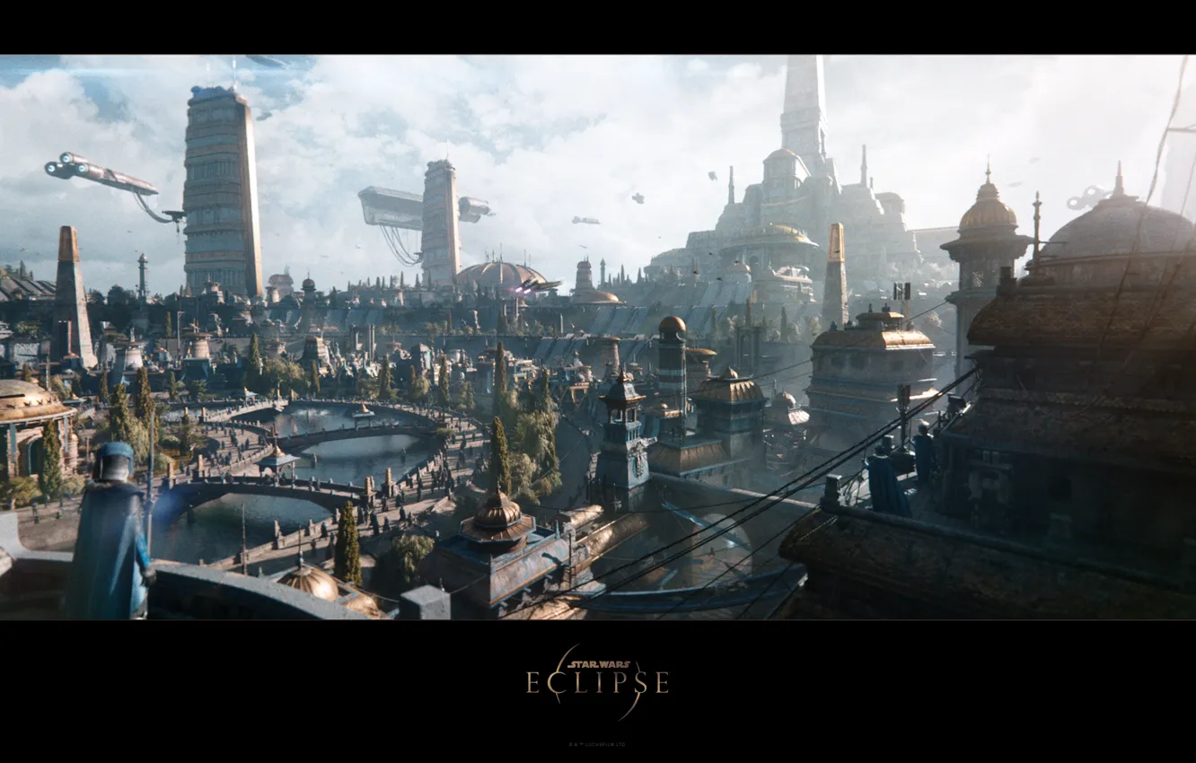 Photo wallpaper city, the city, fiction, Star wars, eklips, Naboo, Naboo, Star Wars Eclipse