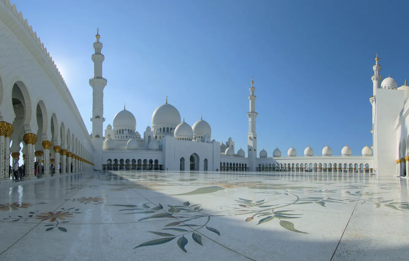Photo wallpaper architecture, UAE, Abu Dhabi, the minaret, the Sheikh Zayed Grand mosque