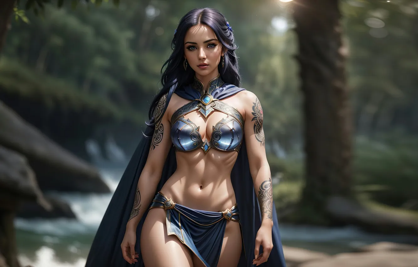 Photo wallpaper girl, beautiful, brunette, AI Art