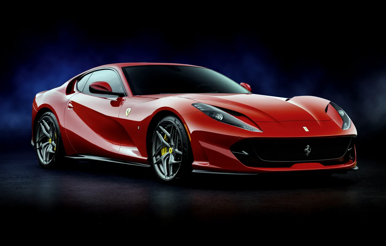 Photo wallpaper red, Ferrari, Superfast, 812