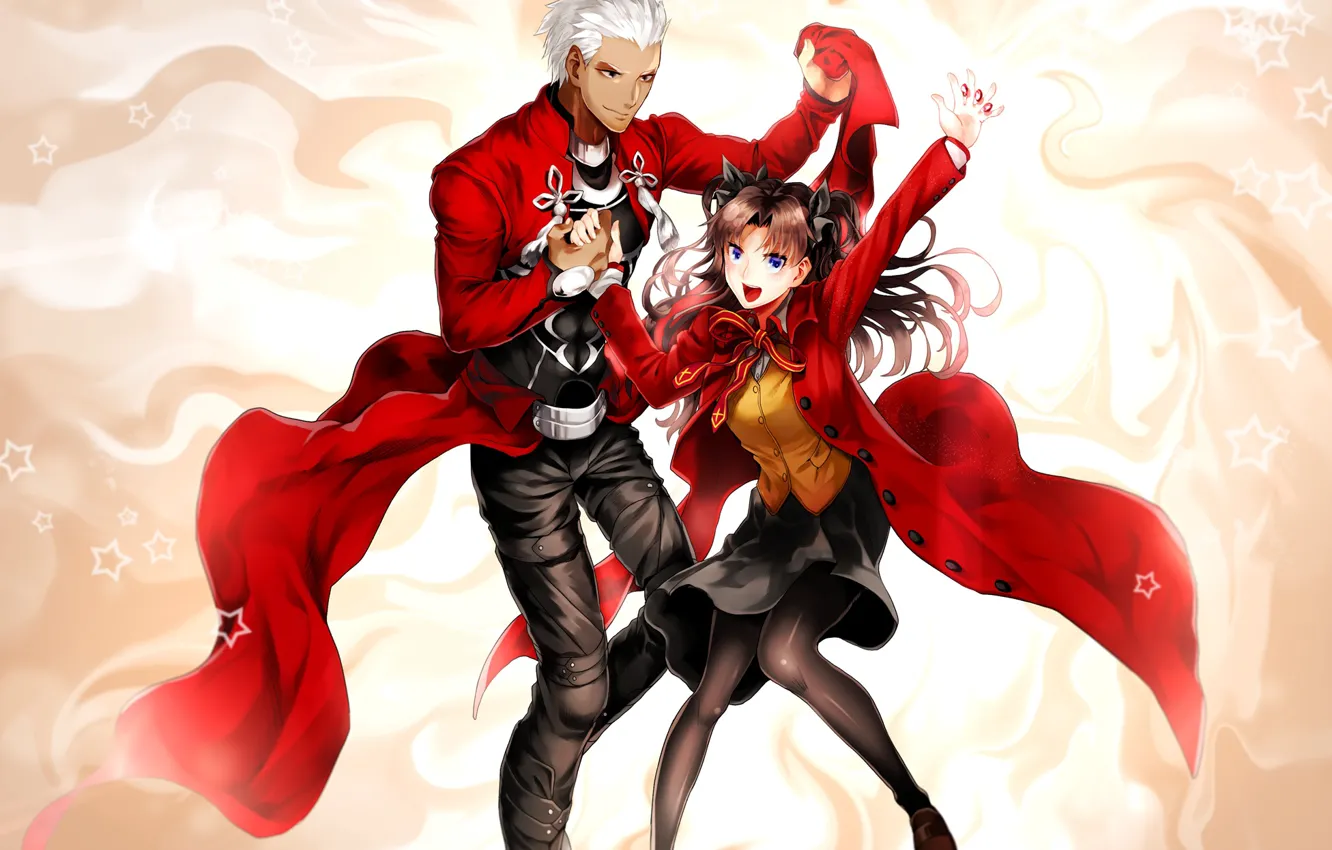 Photo wallpaper two, Rin, Archer, Fate stay night, Fate / Stay Night