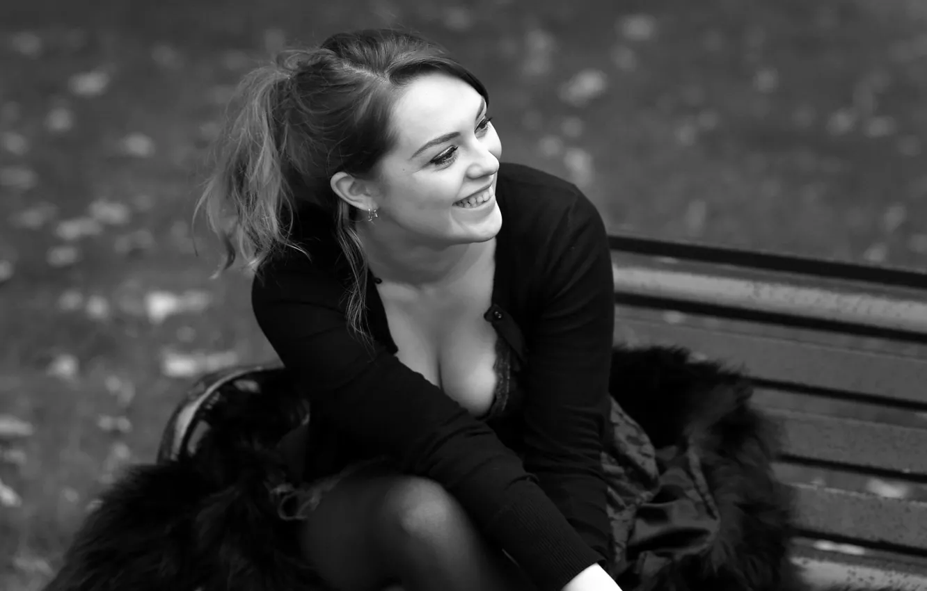 Photo wallpaper laughter, neckline, Imogen