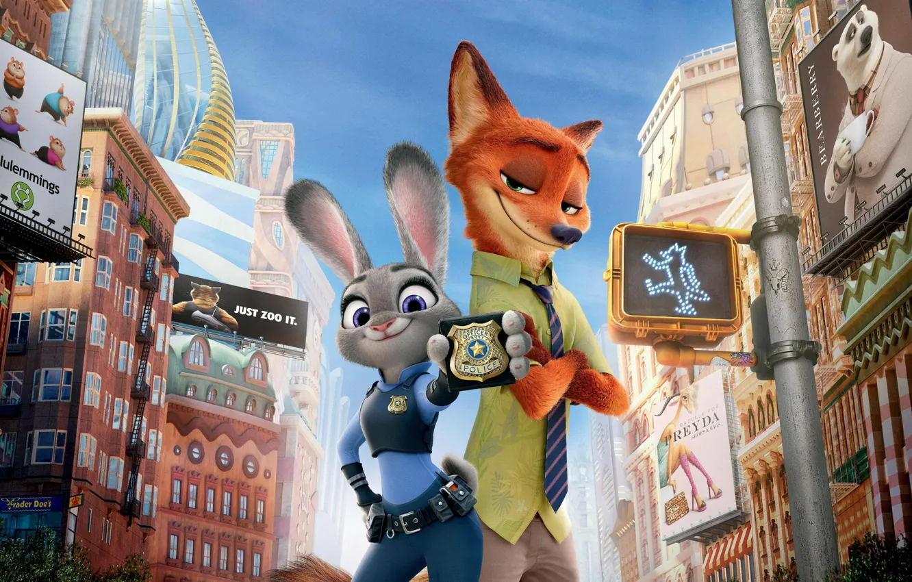 Photo wallpaper carton, Nick, judy, zeropolis