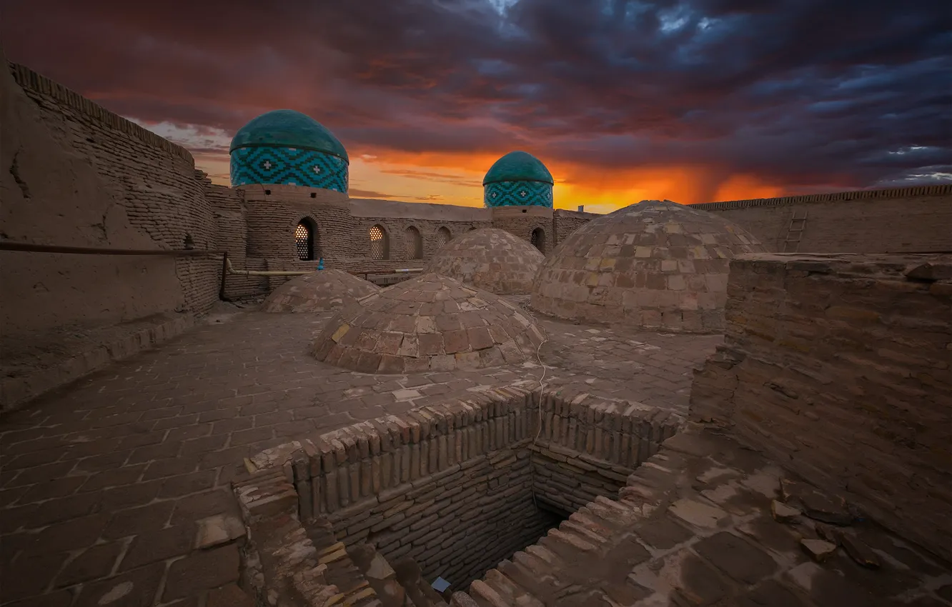 Photo wallpaper wall, glow, the dome, Uzbekistan, Khiva