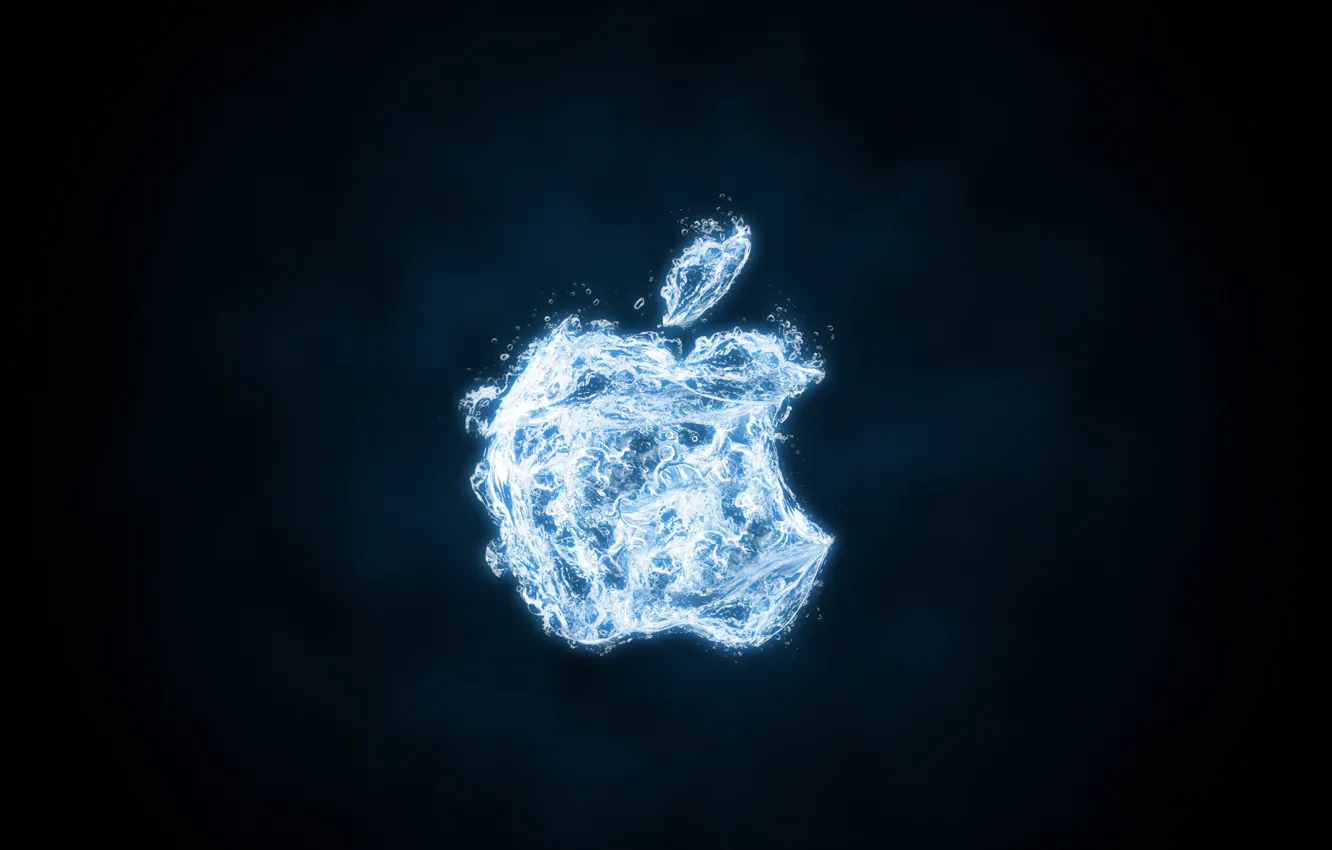 Photo wallpaper water, Apple, logo