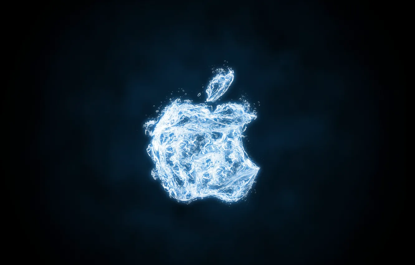 Photo wallpaper water, apple, logo