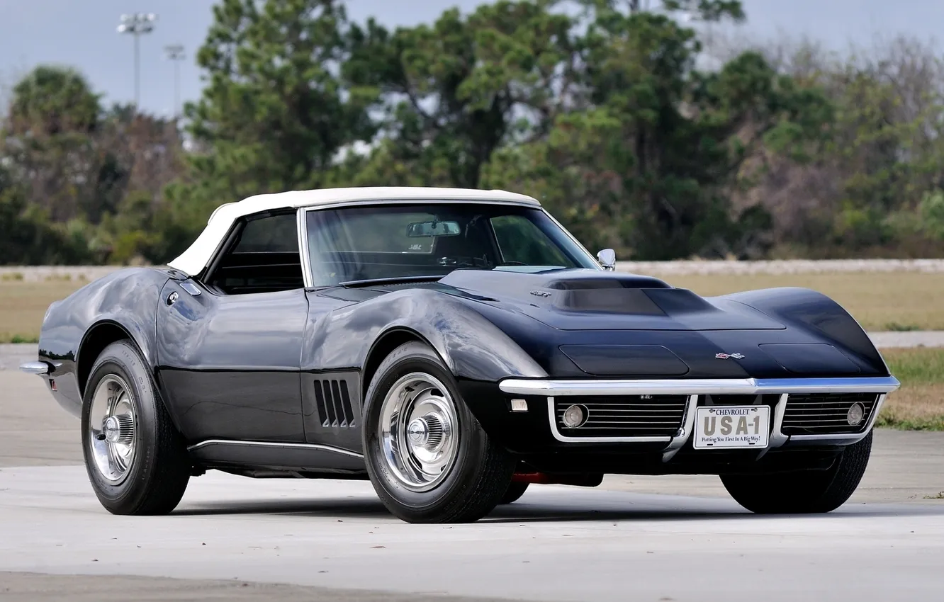 Photo wallpaper Corvette, Chevrolet, 1969, Chevrolet, the front, Corvette, 427, Convertible