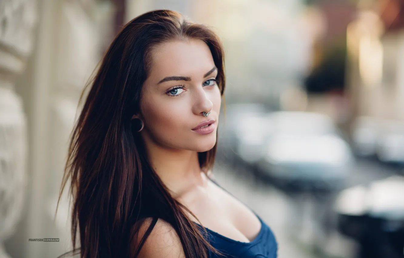 Photo wallpaper model, brunette, look