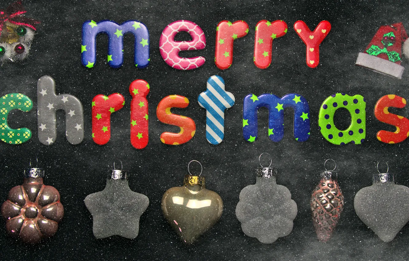 Photo wallpaper stars, letters, the dark background, holiday, the inscription, bright, new year, Christmas