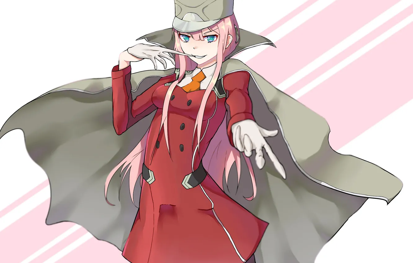 Photo wallpaper girl, gloves, coat, 002, Darling In The Frankxx, Cute in France, Zero Two