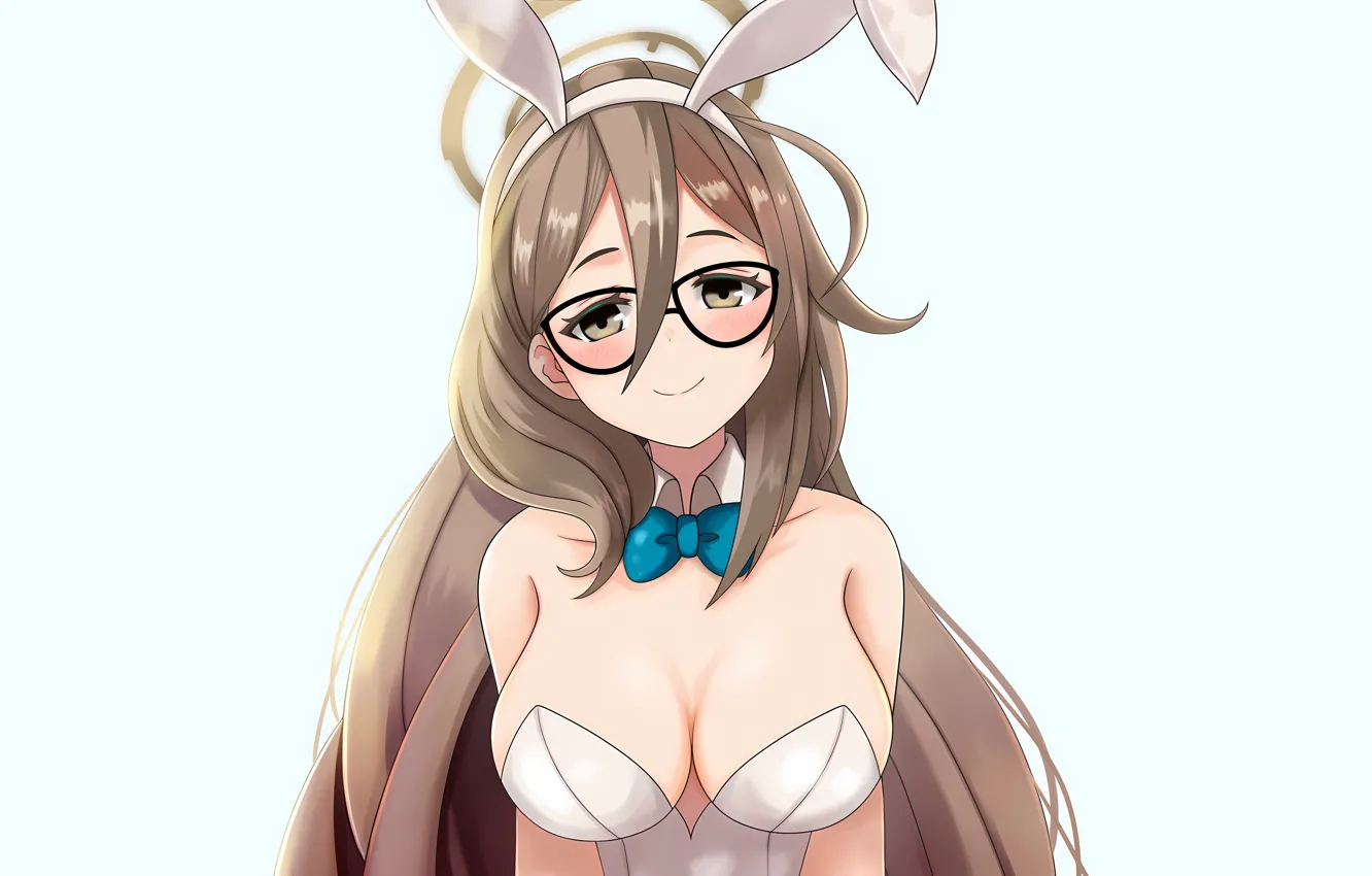 Photo wallpaper girl, sexy, cleavage, long hair, brown eyes, boobs, anime, beautiful