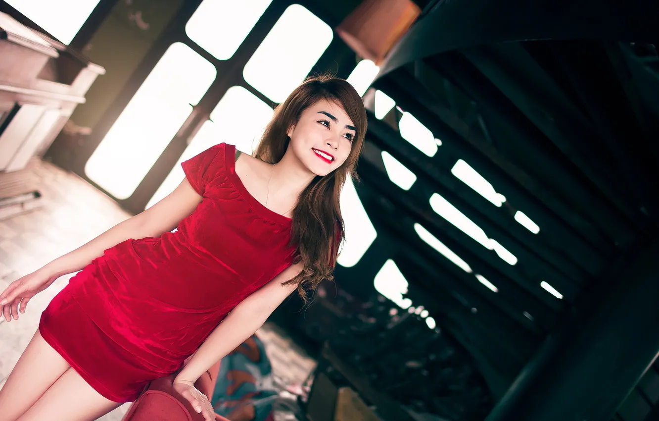 Photo wallpaper girl, smile, Asian