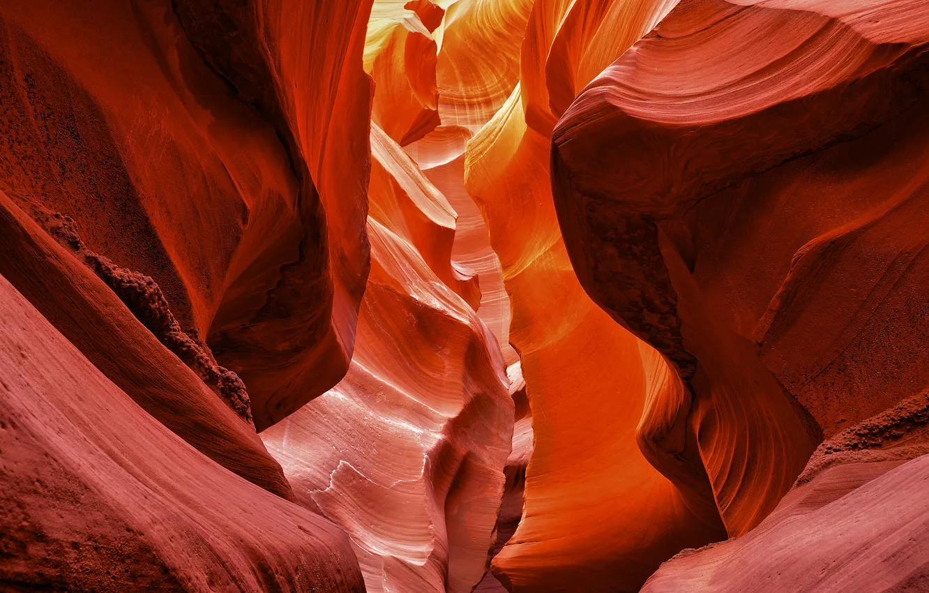 Photo wallpaper light, paint, AZ, gorge, USA, antelope canyon