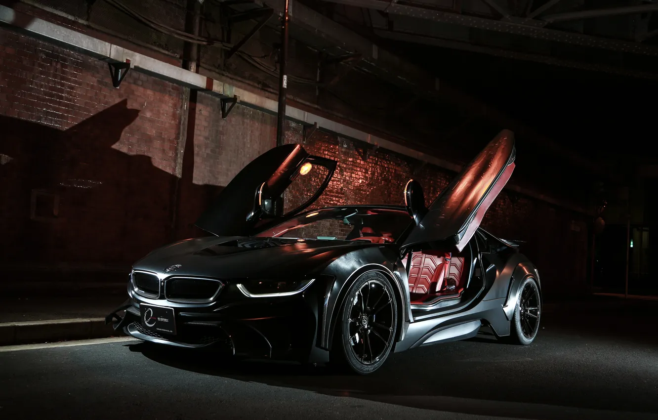 Photo wallpaper machine, wall, shadow, BMW, car