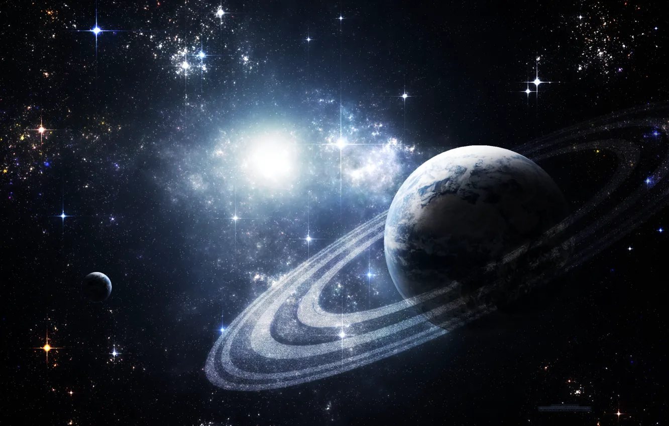 Photo wallpaper space, stars, planet