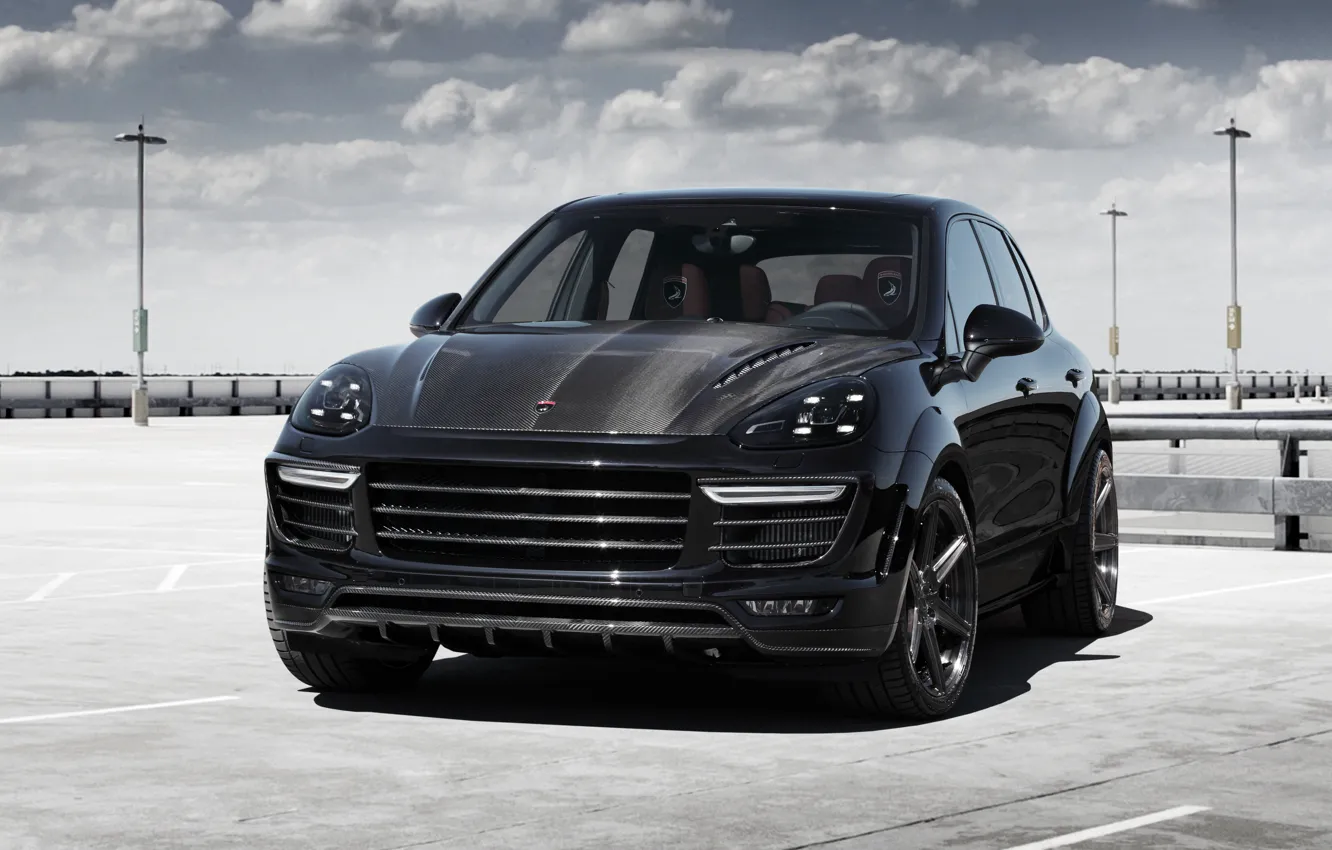 Photo wallpaper black, Porsche, Porsche, Black, Cayenne, Cayenne, Ball Wed, 2015