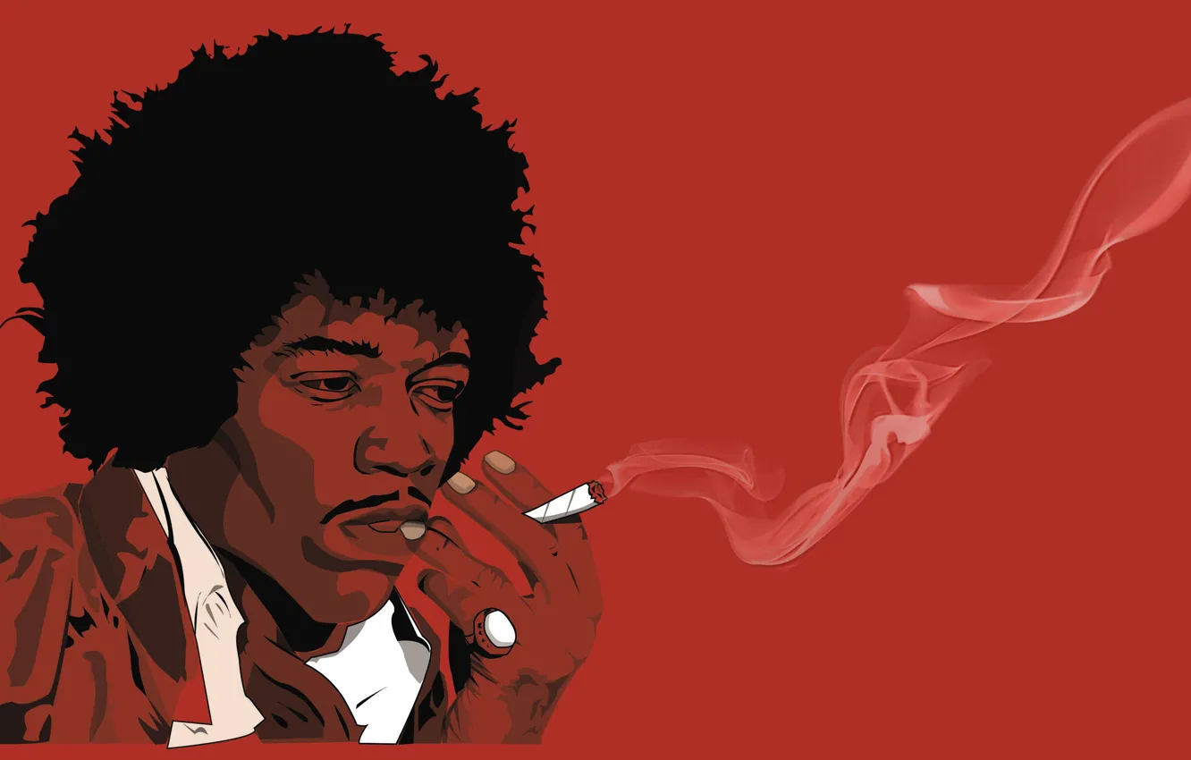 Photo wallpaper Guitarist, Jimi Hendrix, Black And Red