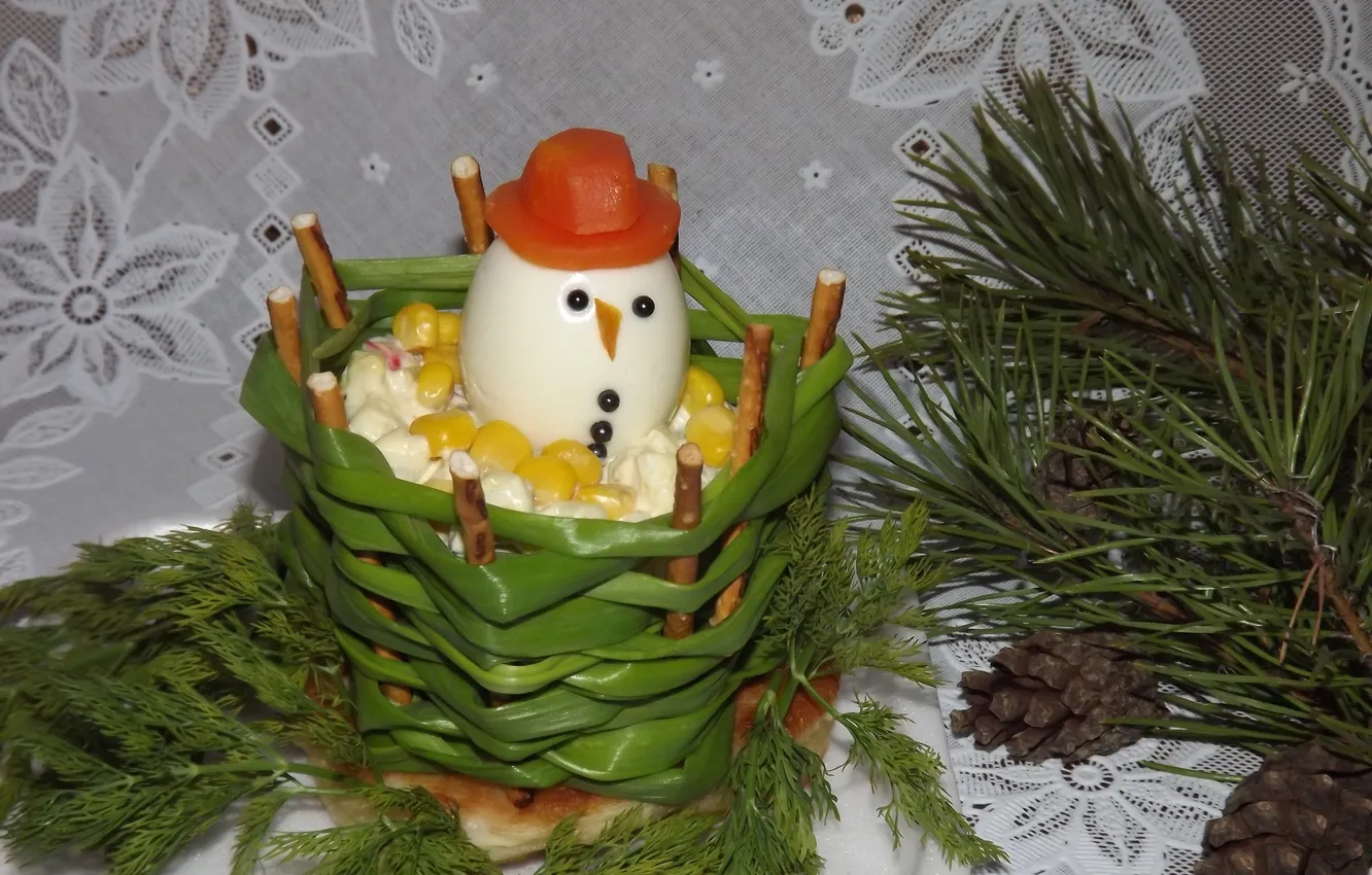 Photo wallpaper eggs, Easter, socket, salad