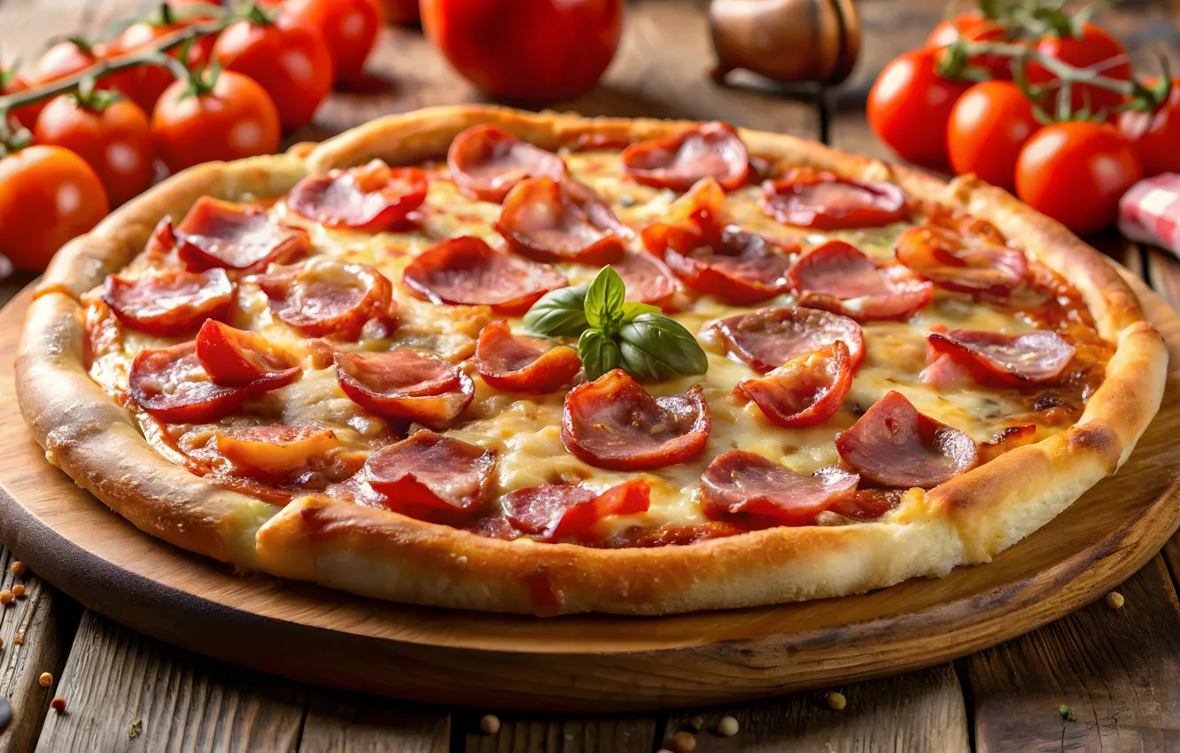 Photo wallpaper pizza, cakes, closeup