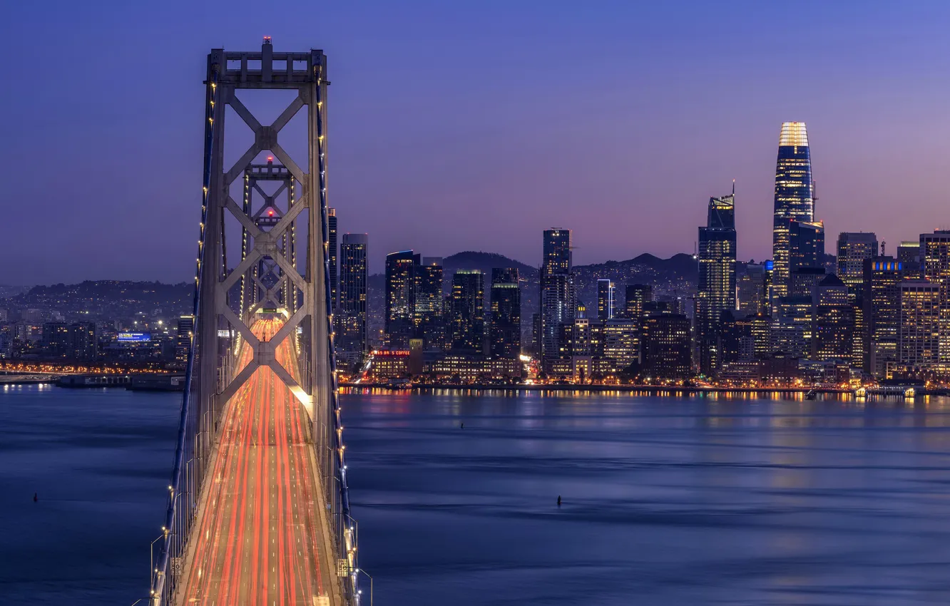 Photo wallpaper night, the city, San Francisco