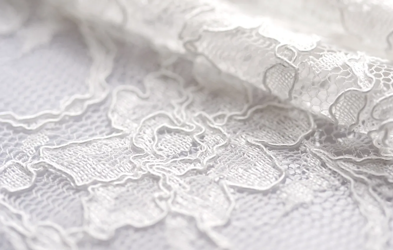 Photo wallpaper white, flowers, pattern, fold, fabric, lace