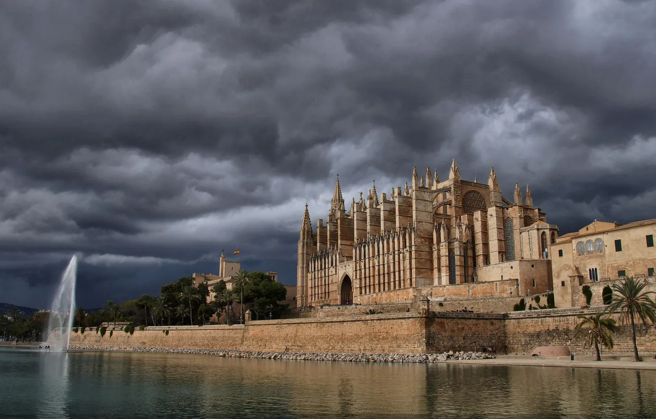 Photo wallpaper fountain, Spain, Spain, Balearic Islands, Balearic Islands, Palma, Palma de Mallorca, Sa Calatrava