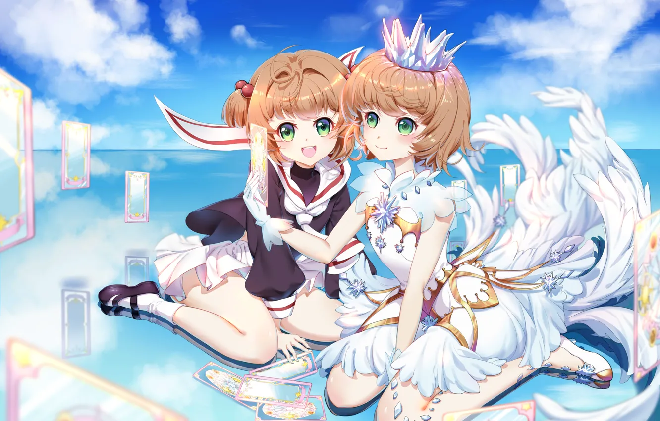 Photo wallpaper children, map, Card Captor Sakura, Sakura - collector cards