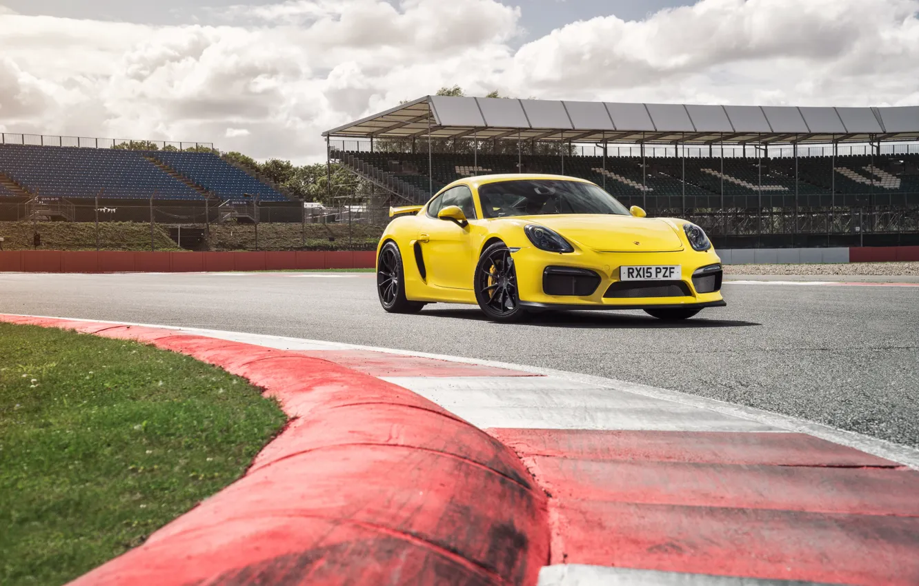 Photo wallpaper yellow, Porsche, Cayman, Porsche, GT4, Caiman