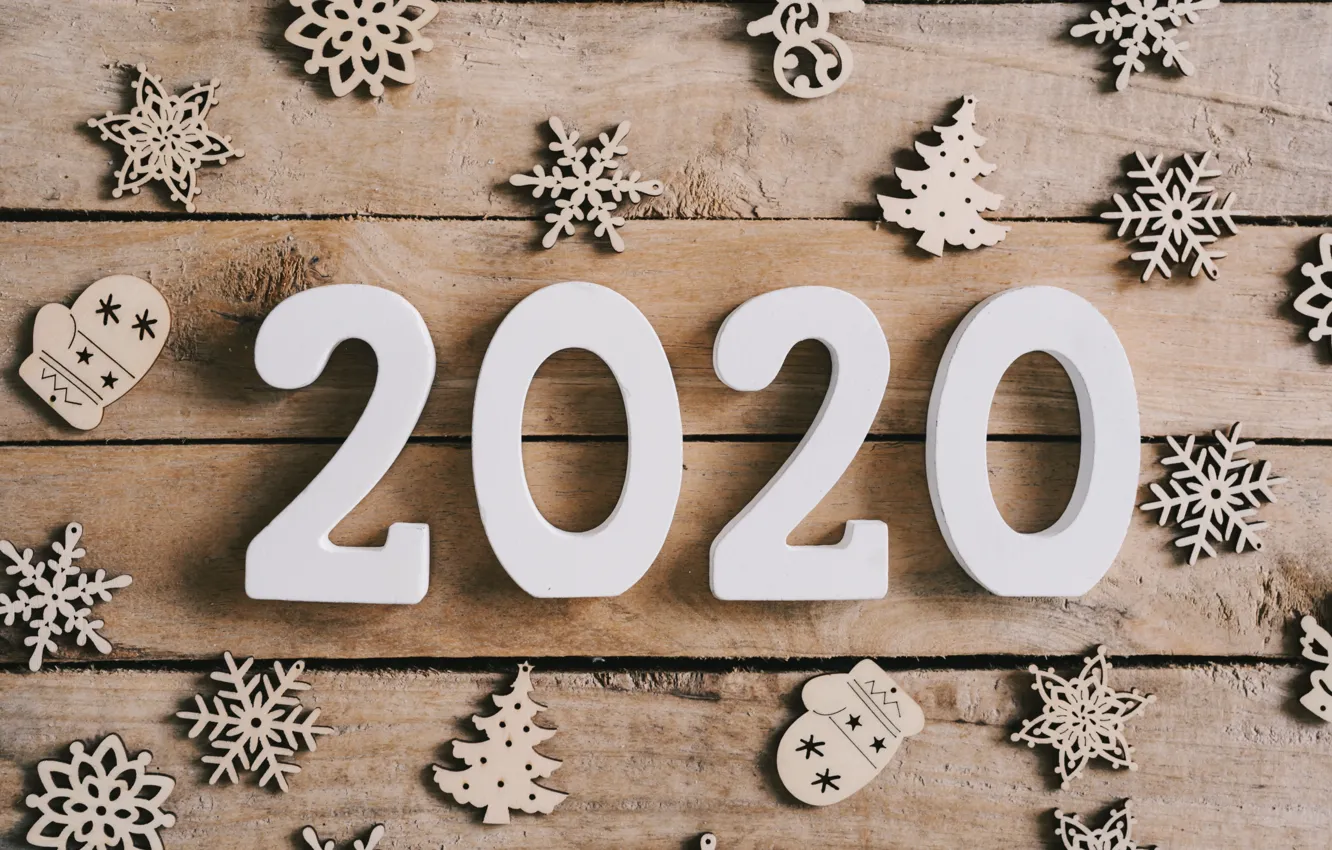 Photo wallpaper decoration, snowflakes, new year, wood, New Year, snowflakes, decoration, Happy