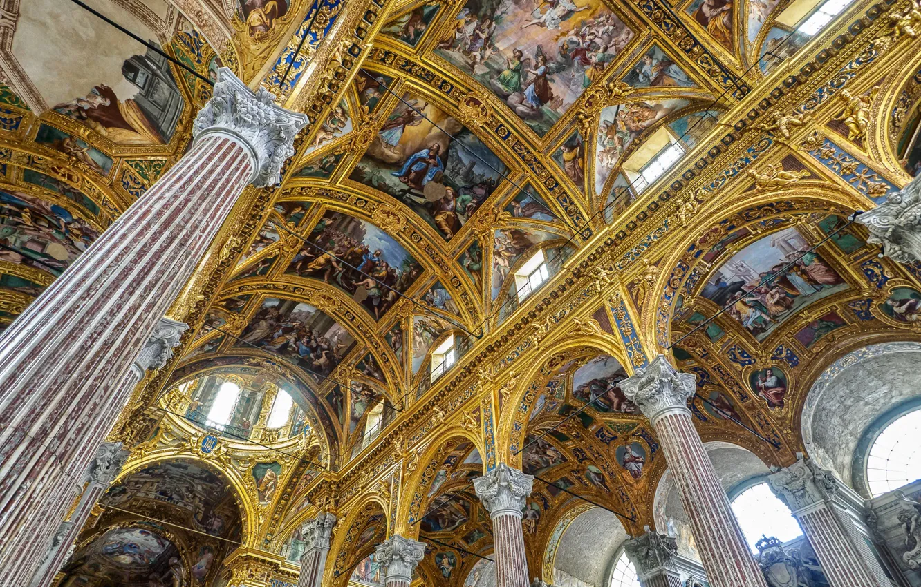 Photo wallpaper Italy, Basilica, Genoa, Santissima Annunziata del Vastato