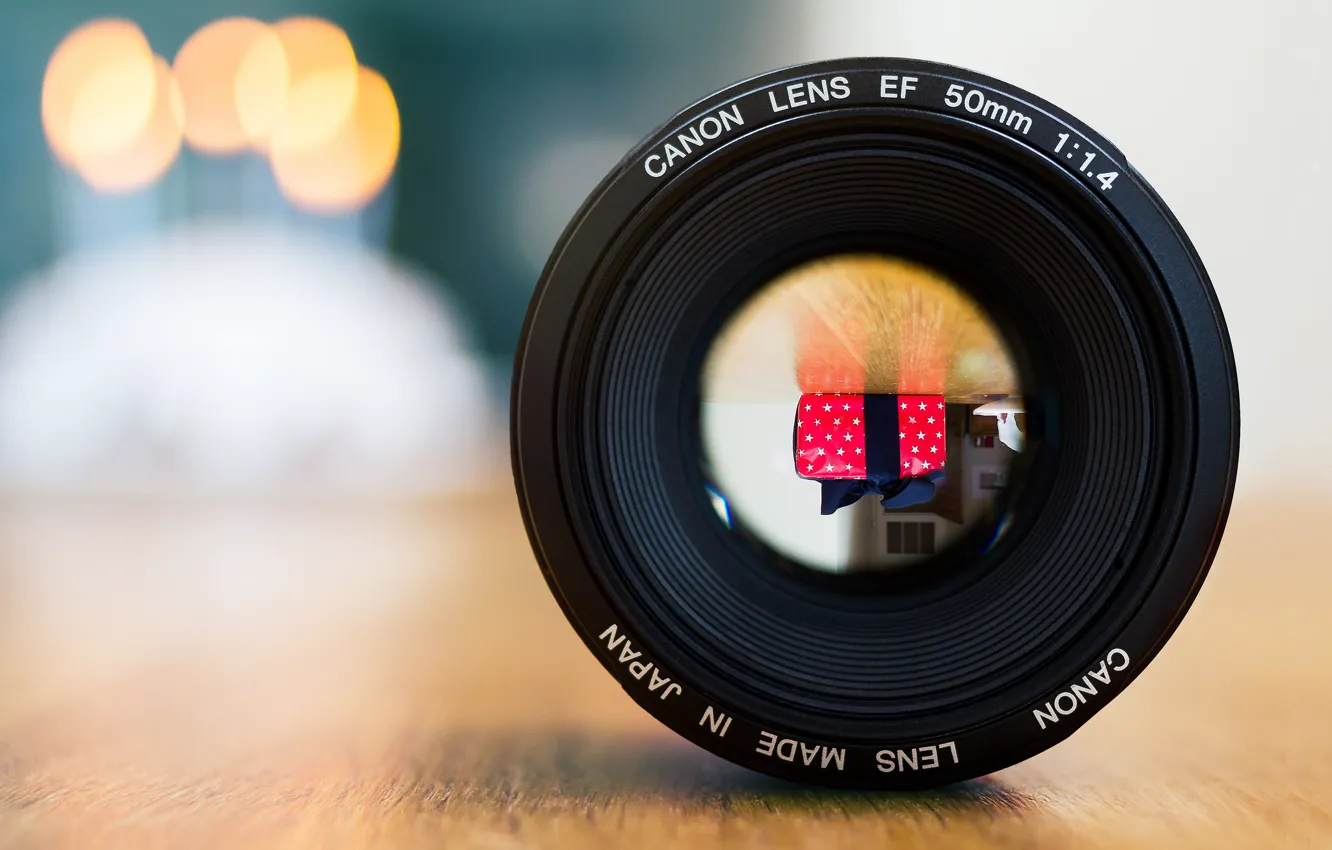 Photo wallpaper reflection, room, gift, mirror, lens, Canon, bokeh