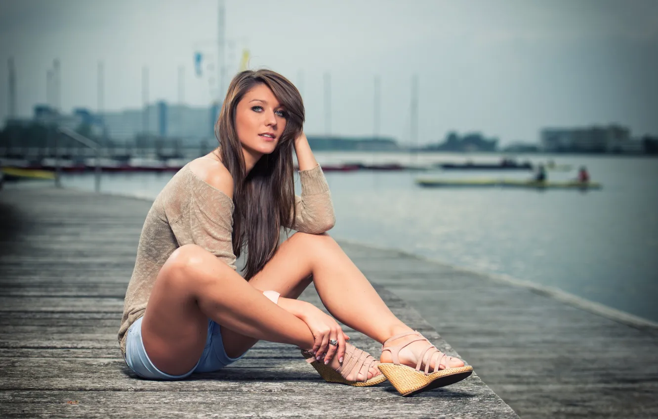 Photo wallpaper eyes, feet, hair, beautiful, legs, eyes, harbour, beautiful