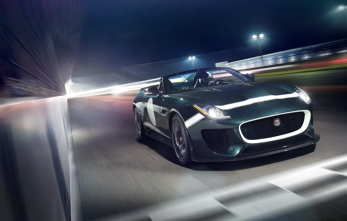 Photo wallpaper car, Jaguar, Jaguar, in motion, rechange, F-Type, Project 7