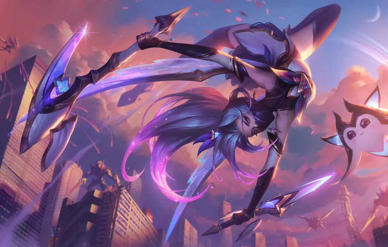 Photo wallpaper jump, the game, skyscrapers, game, characters, League of Legends, lol, LoL