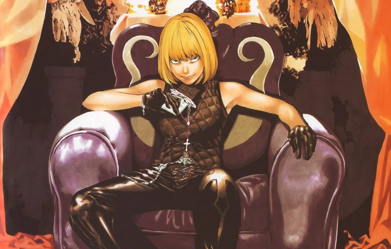 Photo wallpaper chocolate, cross, chair, curtains, gloves, death note, death note, bangs