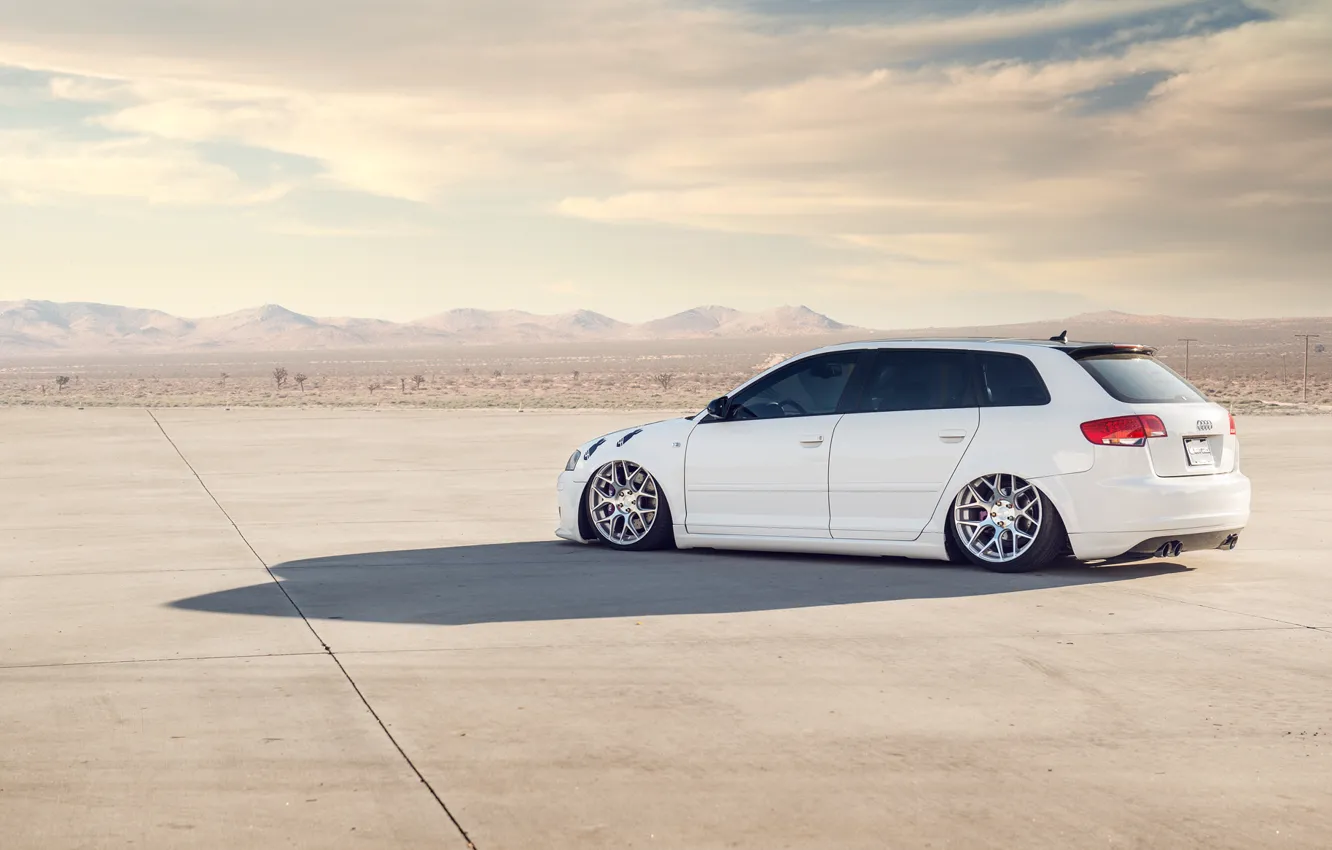 Photo wallpaper white, Audi, Audi, white, tuning, stance