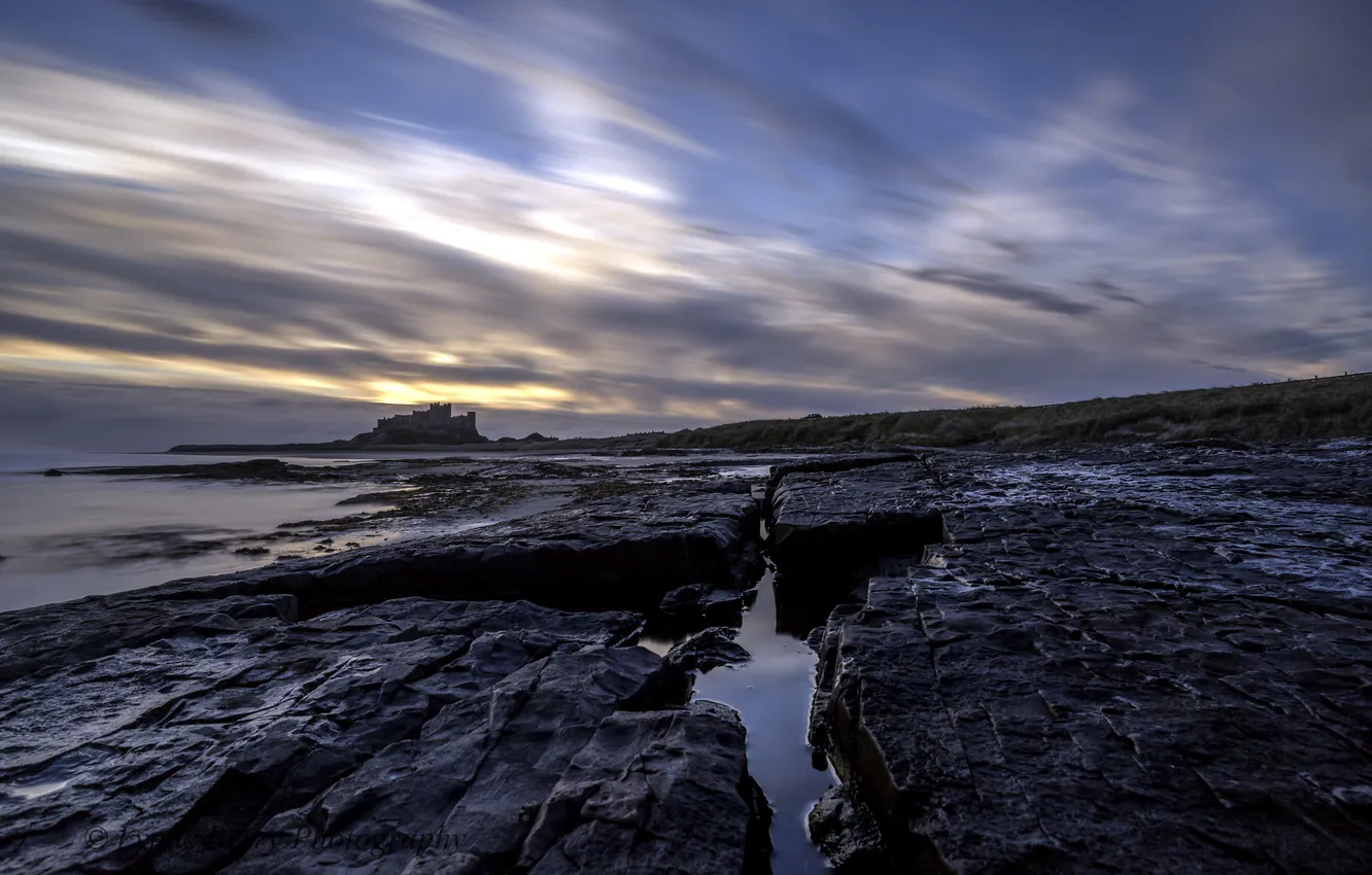 Photo wallpaper sea, landscape, sunset