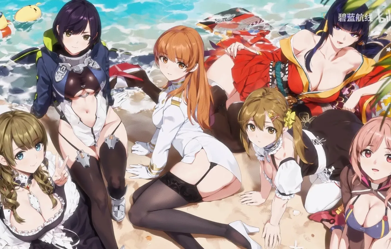 Photo wallpaper sexy, ass, Monica, cleavage, beach, dead or alive, blouse, thighhighs