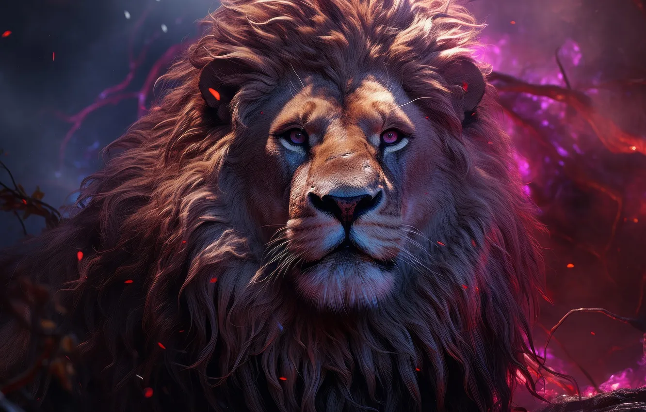 Photo wallpaper Leo, mane, the king of beasts