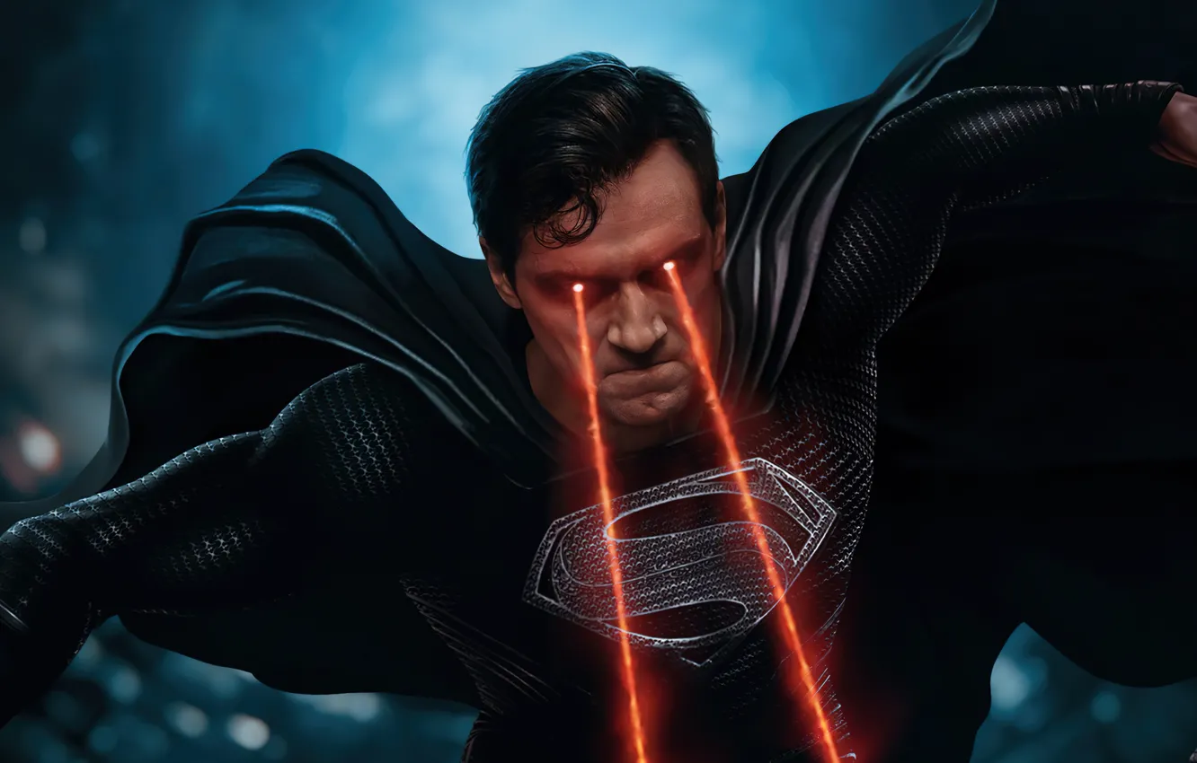 Photo wallpaper cinema, superman, movie, film, powerful, strong, justice league, black suit