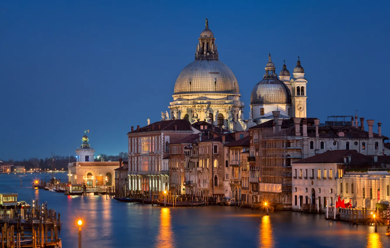 Photo wallpaper Italy, Venice, channel, Italy, sunset, Venice, Panorama, channel
