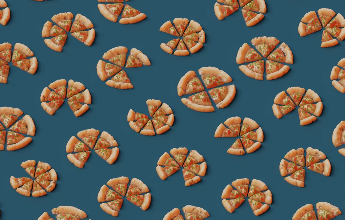 Photo wallpaper food, pizza, render