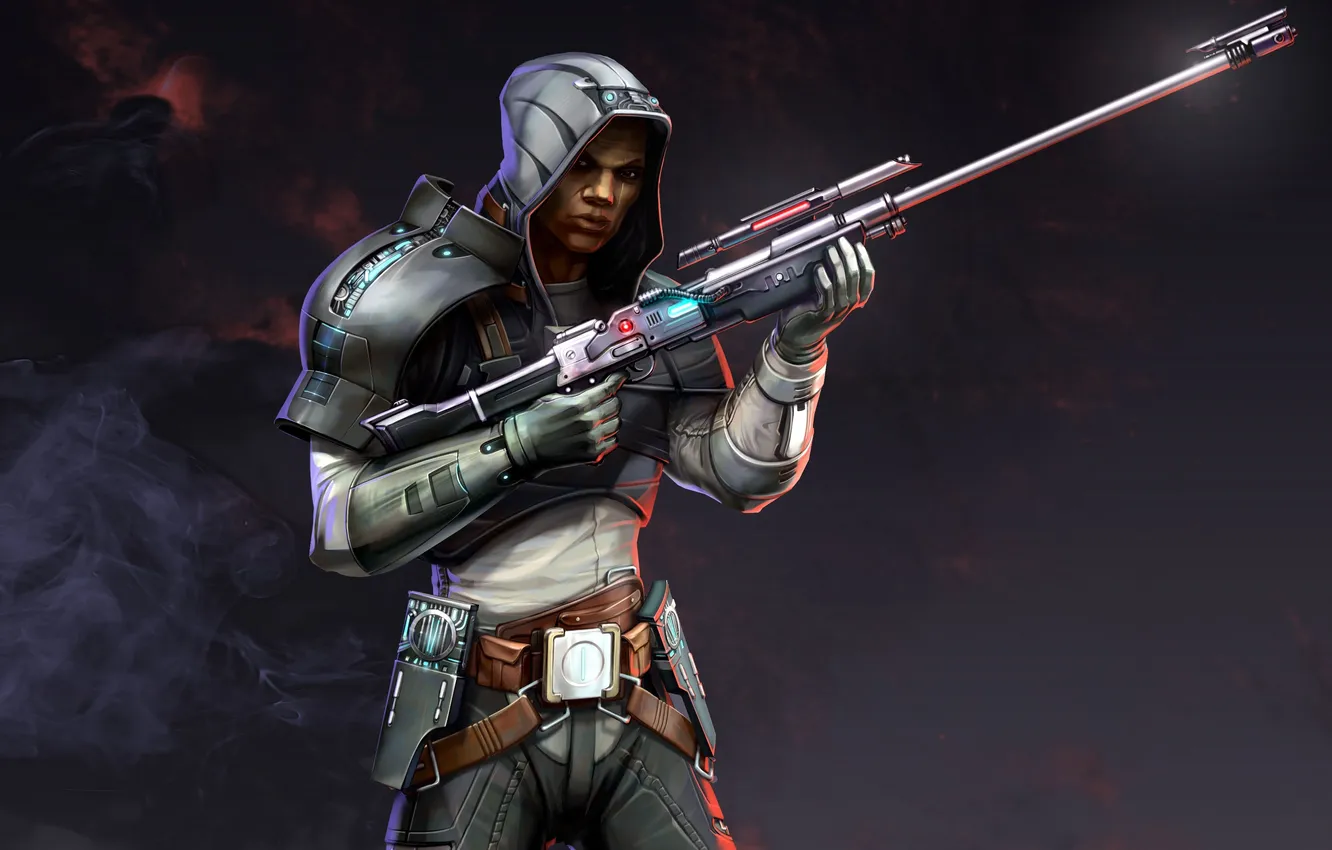 Photo wallpaper weapons, Star Wars, art, male, rifle, bioware, imperial agent, to APUSH